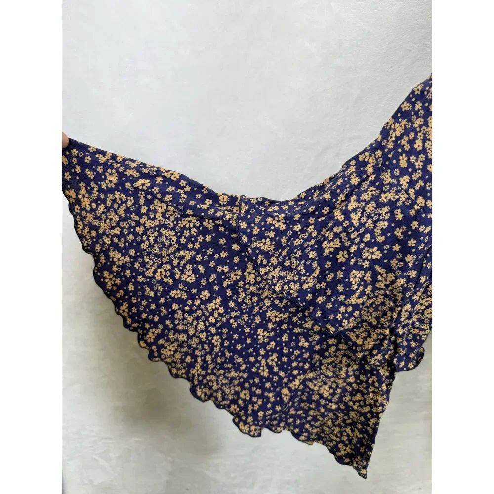 Intimately Free People Bodysuit Women’s Sz M Dainty Blue Floral Blouse Boho Lace - Picture 3 of 16